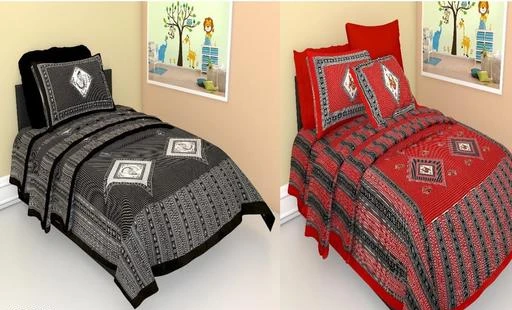 Checkout this latest Bedsheets_500-1000
Product Name: *Combo Pack of 2 Jaipuri Single Bedsheet with 2 pillow covers*
Fabric: Cotton
No. Of Pillow Covers: 2
Thread Count: 144
Multipack: Pack Of 2
Sizes:
Single (Length Size: 88 in Width Size: 58 in Pillow Length Size: 17 in Pillow Width Size: 27 in)
Country of Origin: India
Easy Returns Available In Case Of Any Issue


Catalog Rating: ★3.9 (74)

Catalog Name: Graceful Alluring Bedsheets
CatalogID_1693934
C53-SC1101
Code: 905-9589138-5031