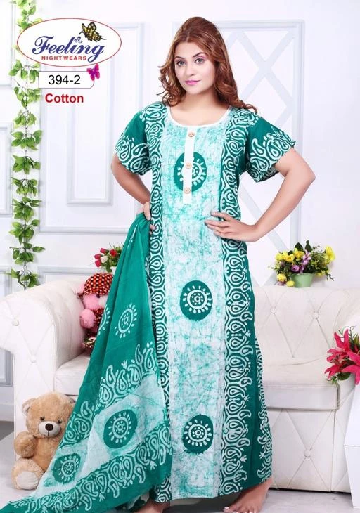 full sleeve nighty with dupatta