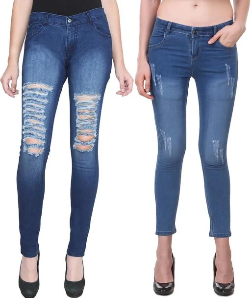 Buy Jeans Trendy Denim Solid Women's Jeans (Pack Of 2) for (Rs910 ...