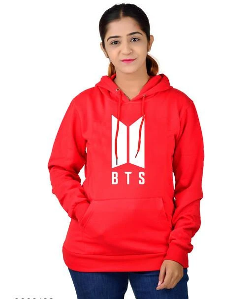  Divra Clothing Unisex Regular Fit Bts Printed Cotton Hoodie /  Pretty