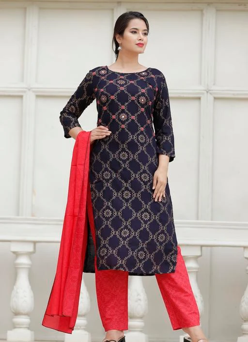 Buy Black Printed Crepe Kurti Set by Colorauction  Online shopping for  Kurti Sets in India