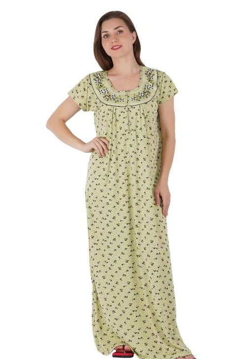 Women's Hosiery Cotton Full Sleeve Nighty/Maxi/Nightgown