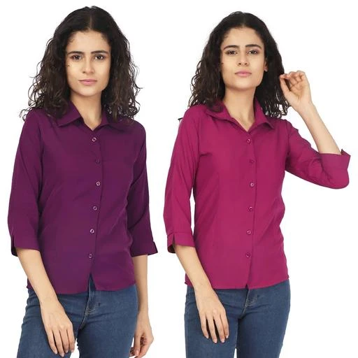 fcity.in - Yamba Women Shirt Purpleburgundy Pack Of 2 / Classy Latest Women