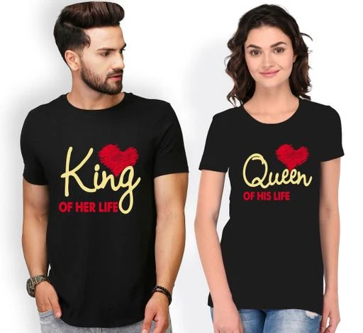 Checkout this latest Tshirts
Product Name: *Tween Trends Round neck King Queen Black Couple t-shirts for Men & Women*
Fabric: Cotton Blend
Sleeve Length: Short Sleeves
Pattern: Printed
Net Quantity (N): 2
Sizes:
S, M, L, XL (Bust Size: 42 in, Length Size: 29 in) 
Easy Returns Available In Case Of Any Issue


SKU: TT-Black-149-Xl_0001
Supplier Name: VIEW DESIGN

Code: 774-9773586-0921

Catalog Name: Comfy Retro Women Tshirts
CatalogID_1735623
M04-C07-SC1021