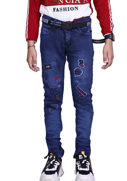 Checkout this latest Jeans
Product Name: *Clothing Magnet Regular Boys Black Jeans*
Fabric: Denim
Pattern: Embroidered
Net Quantity (N): Single
Sizes: 
2-3 Years (Waist Size: 17 in, Length Size: 19 in, Hip Size: 20 in) 
3-4 Years (Waist Size: 18 in, Length Size: 20 in, Hip Size: 22 in) 
4-5 Years (Waist Size: 19 in, Length Size: 21 in, Hip Size: 24 in) 
5-6 Years (Waist Size: 20 in, Length Size: 22 in, Hip Size: 26 in) 
6-7 Years (Waist Size: 22 in, Length Size: 22 in, Hip Size: 28 in) 
7-8 Years (Waist Size: 23 in, Length Size: 23 in, Hip Size: 31 in) 
8-9 Years (Waist Size: 24 in, Length Size: 25 in, Hip Size: 32 in) 
9-10 Years (Waist Size: 25 in, Length Size: 27 in, Hip Size: 34 in) 
10-11 Years (Waist Size: 26 in, Length Size: 28 in, Hip Size: 36 in) 
11-12 Years (Waist Size: 27 in, Length Size: 29 in, Hip Size: 38 in) 
12-13 Years (Waist Size: 29 in, Length Size: 30 in, Hip Size: 41 in) 
CLOTHING MAGNET '  .. SO Here it is Our new Product called ' BOYS ' denim jeans , keeping in a mind all  YOUNG BOYS figure we have design these jeans pattern , these jeans will perfectly fit for all types of body like : slim boys , fat boys and normal boys etc . These jeans have fully wide stretchable fabric with a comfortable pattern , You can use These jeans in a wedding , parties, college functions n all , BECOZ As usual we have used imported Quality fabric to make these jeans So without hesitate just buy and try at once
Country of Origin: India
Easy Returns Available In Case Of Any Issue


SKU: CMA
Supplier Name: CLOTHING MAGNET

Code: 024-98023965-9921

Catalog Name: Pretty Stylish Boys Jeans & Jeggings
CatalogID_28119636
M10-C32-SC1180