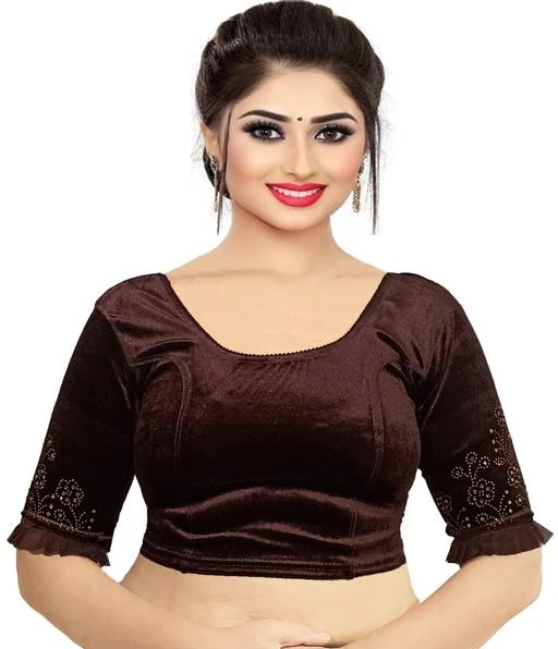 Checkout this latest Blouses
Product Name: *PU Fashion Partywear Velvet Blouse Special Wedding Collection Diamond Work *
Fabric: Velvet
Fabric: Velvet
Sleeve Length: Short Sleeves
Pattern: Solid
The PU Fashion velvet Blouse is Readymade Stretchable Velvet Blouse ( Stitched Blouse ). This Readymade Blouse for Women is designed as per the Latest trends giving the Best Experience to the Indian Women. This Exclusive Latest Designer Readymade Stretchable Blouse is Ready to Wear and Perfectly Fit for Indian Women. The Stretchable Velvet Blouse is Made from Premium quality Stretchable Velvet Lyrca and The Length of The Blouse is 15 Inch and The Bust Size is 28 To 42 Inches (As It is Stretchable). This Hosiery Stretchable Saree Blouse for Women is Highly Comfortable and Highly Pick for any Season. This Stretchable Readymade Blouse is Ideal for Party, Wedding, Ceremony & In any Festive Occasions. It’s a pure cotton lycra stretchable blouse. We have designer latest stylish blouse in Round neck, chain patterns; net patterns; backless; slim fit; regular fit; casual wear collection of readymade Blouses. Saree blouse ready-made cotton free size readymade new combo Provide cotton crop top back stretchable gold color designs pack stretch stitched traditional three quarter sleeves. We have latest designer blouse collection as latest fashion trend. The design and soft fabric lets the wearer enjoy optimum comfort. The breathable lycra material allows proper air circulation. 
Sizes: 
26
Country of Origin: India
Easy Returns Available In Case Of Any Issue


SKU: PU-BLS-552-Coffee-A
Supplier Name: PU Fashion

Code: 073-98198405-999

Catalog Name: New Women Blouses
CatalogID_28175599
M03-C06-SC1007