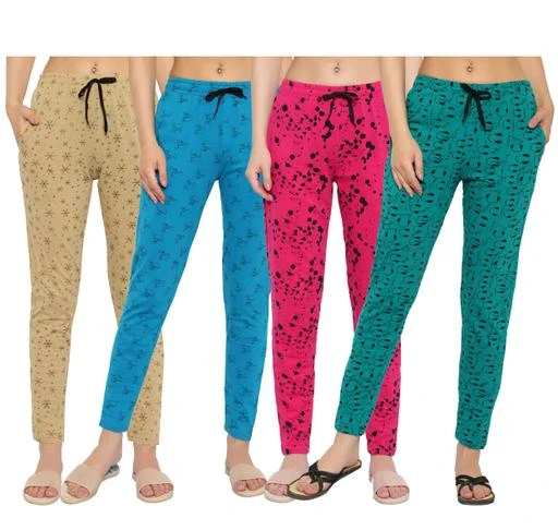 Checkout this latest Trousers & Pants
Product Name: *AYVINA Cotton Regular fit comfortable Track pant for women | Pocket Payjama Soft Cotton Night Wear/Pocket Pyjama for Women pack of 4*
Fabric: Cotton
Pattern: Printed
Net Quantity (N): 4
Sizes: 
28 (Waist Size: 28 in, Length Size: 39 in, Hip Size: 30 in) 
30 (Waist Size: 30 in, Length Size: 39 in, Hip Size: 32 in) 
32 (Waist Size: 32 in, Length Size: 39 in, Hip Size: 34 in) 
34 (Waist Size: 34 in, Length Size: 39 in, Hip Size: 36 in) 
36 (Waist Size: 36 in, Length Size: 39 in, Hip Size: 38 in) 
Relaxed fit and Premium combed cotton rich fabric to be worn as loungewear, leisurewear , sleepwear, loungewear activewear, relax wear & For all purpose use.These are comfortable to wear and stylish in look, whether you want to wear something comfortable to relax, sleep, play, hangout. Kick back and relax in style with these comfy must-have essentials.These track pants have two convenient side pockets so that it's easy to carry around your mobile phone, keys, cash and other essential items. The side pockets are designed to offer you ease of use as casual trousers during a relaxed holiday at home or when travelling.
Country of Origin: India
Easy Returns Available In Case Of Any Issue


SKU: WPRLV3150_CO4_13
Supplier Name: VVN Enterprises

Code: 669-98447566-9942

Catalog Name: Comfy Fashionista Women Women Trousers 
CatalogID_28260982
M04-C08-SC1034