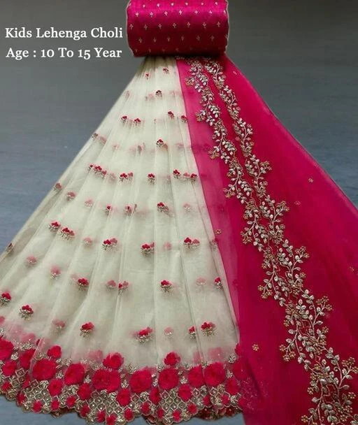 Checkout this latest Lehanga Cholis
Product Name: *kids get moden look in designer lehenga along with stylish blouse. kid lehenga choli best when it comes to style, fashion and comfort Indian Wedding or other ethnic function.*
Top Fabric: Satin
Lehenga Fabric: Organza
Dupatta Fabric: Net
Sleeve Length: Long Sleeves
Top Pattern: Embroidered
Lehenga Pattern: Embroidered
Dupatta Pattern: Embroidered
Stitch Type: Unstitched
Net Quantity (N): 1
Sizes: 
12-13 Years (Lehenga Waist Size: 38 in, Lehenga Length Size: 42 in, Duppatta Length Size: 2.2 in) 
13-14 Years (Lehenga Waist Size: 38 m, Lehenga Length Size: 42 m, Duppatta Length Size: 2.2 m) 
14-15 Years (Lehenga Waist Size: 38 in, Lehenga Length Size: 42 in, Duppatta Length Size: 2.2 in) 
15-16 Years (Lehenga Waist Size: 38 in, Lehenga Length Size: 42 in, Duppatta Length Size: 2.2 in) 
kids get moden look in designer lehenga along with stylish blouse. kid lehenga choli best when it comes to style, fashion and comfort Indian Wedding or other ethnic function. girls lehenga girls lehenga choli 15 years girls lehnga choli girls lehenga chunni kids lehnga choli Unstiched lehnga choli,work embrodery totally (blouse,duppata,lehnga) Lehnga fabric:2 meter blouse fabric:0.80 meter duppata fabric:2 meter 
Country of Origin: India
Easy Returns Available In Case Of Any Issue


SKU: Rose Kid unstich White_Pink_0_1
Supplier Name: Skyway online shop

Code: 904-99069520-9921

Catalog Name: Tinkle Trendy Kids Girls Lehanga Cholis
CatalogID_28432951
M10-C32-SC1137