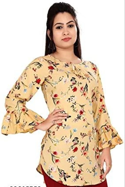 Checkout this latest Tops & Tunics
Product Name: *Little Smile Women's Rayon Crepe Floral Top,Printed Women Attractive Top For Office wear, All Season wear*
Fabric: Crepe
Sleeve Length: Three-Quarter Sleeves
Pattern: Printed
Sizes:
S (Bust Size: 36 in, Length Size: 36 in) 
M (Bust Size: 38 in, Length Size: 38 in) 
L (Bust Size: 40 in, Length Size: 40 in) 
XL (Bust Size: 42 in, Length Size: 42 in) 
XXL (Bust Size: 44 in, Length Size: 44 in) 
XXXL (Bust Size: 46 in, Length Size: 46 in) 
Little Smile Top Women Printed Straight Top , multiple Color Designer straight CottonTop . This Cotton Top has side slits with solid yoke, highlighted pinted design, 3/4th sleeves & Round neck. it looks too pretty with stunning look while wearing, this designer Top set will make you the star of this upcoming season, it's made from 100% Cotton Fabric Product.This is Designed as per the latest trends to keep you in sync with high fashion and other occasion, it will keep you comfortable all day long.
Country of Origin: India
Easy Returns Available In Case Of Any Issue


SKU: 493708993
Supplier Name: R M TRADERS

Code: 862-99608532-999

Catalog Name: Fancy Fashionable Women Tops & Tunics
CatalogID_28609269
M04-C07-SC1020
