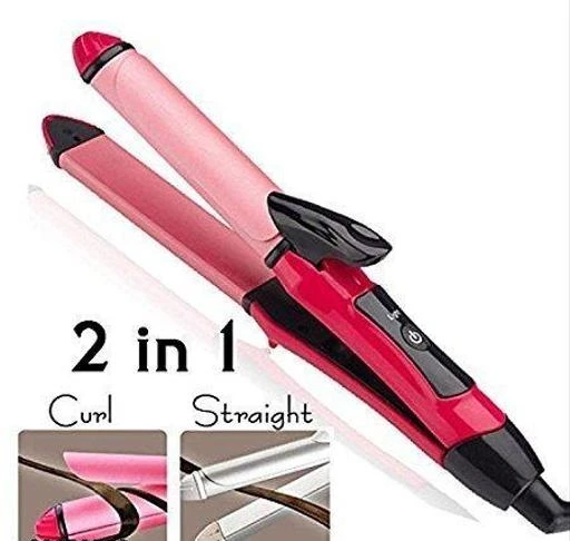 - Hair Straightener And Curler 2in1 Ceramic Plate Essential Combo